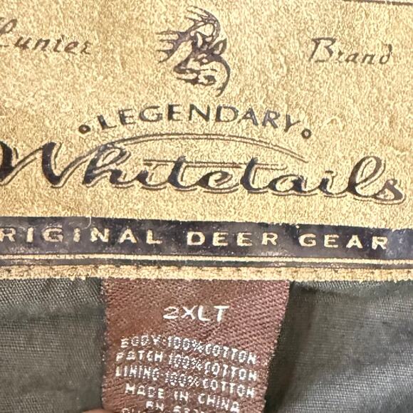 Legendary Whitetails Jacket Coat Mens 2XLT Green Faux Leather Patches Barn Chore - Picture 10 of 11